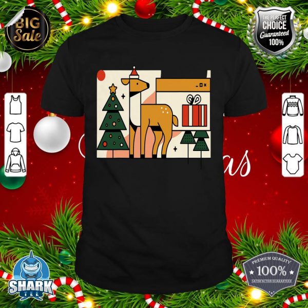 Merry Christmas Reindeer Christmas Tree Gifts 2D Art Design shirt