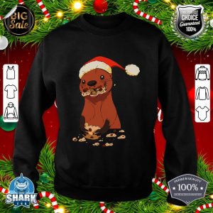 Funny Christmas Otter Eating Cookies sweatshirt