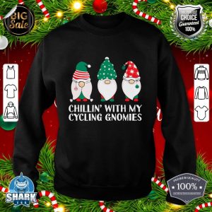 Chilling With My Cycling Gnomies Spin Funny Gnome Pun Xmas Premium sweatshirt