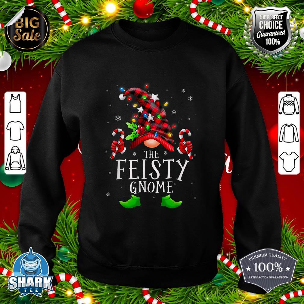 Feisty Gnome Buffalo Plaid Matching Christmas Family Pajamas sweatshirt