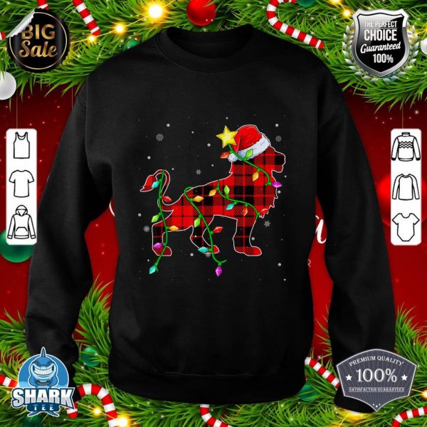 Lion Lover Christmas Funny Santa Hat Xmas Lights Holidays sweatshirt