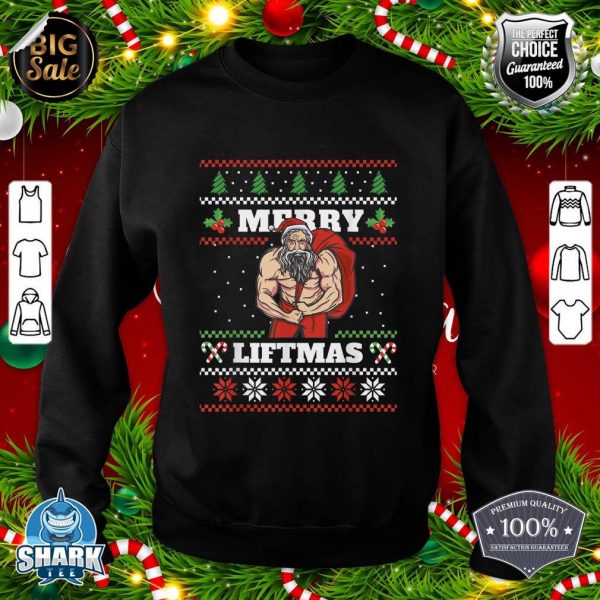 Santa Weightlifting Christmas Fitness Gym Xmas Men sweatshirt