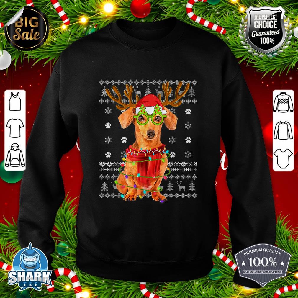 Ugly Sweater Christmas Lights Dachshund Dog Puppy Lover sweatshirt