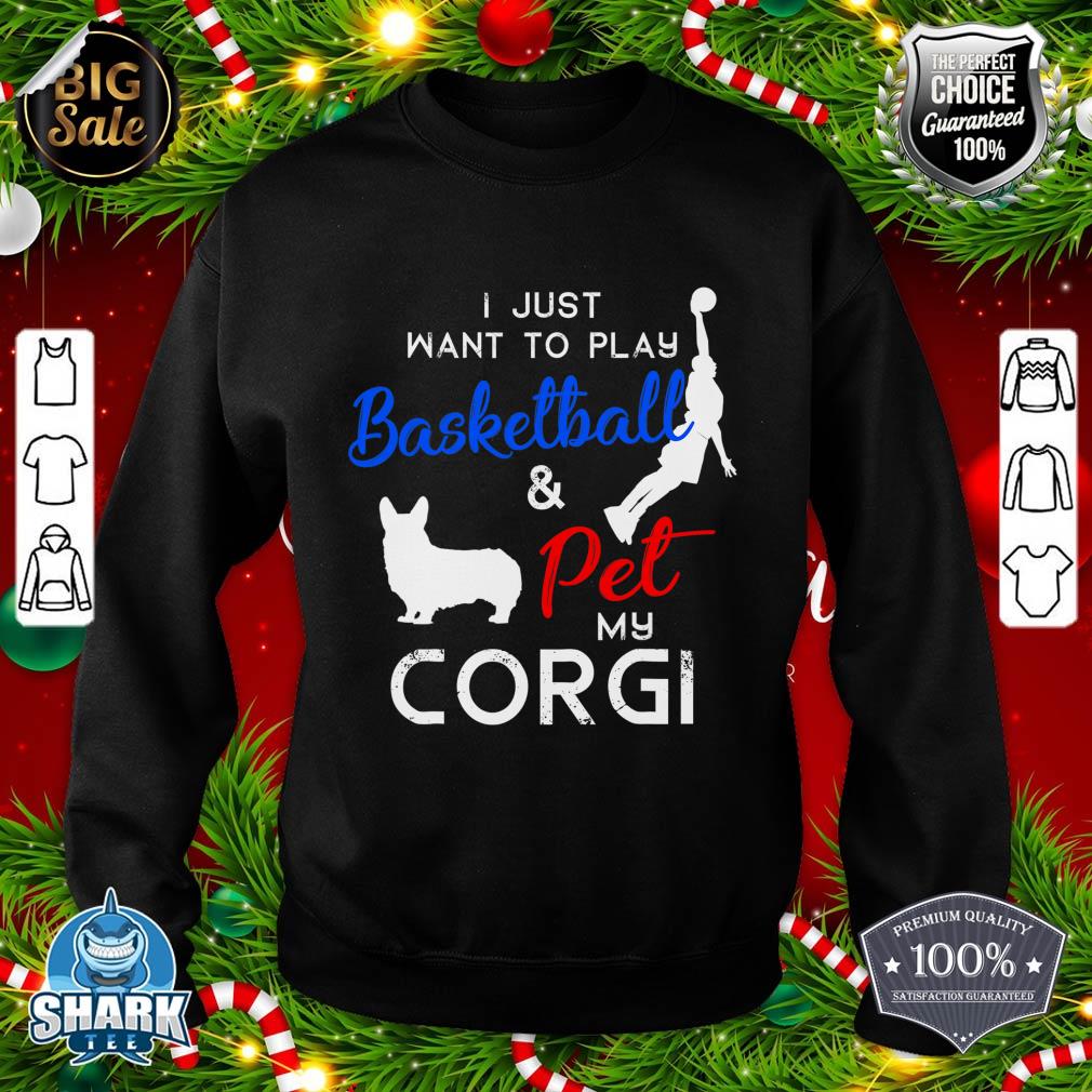 Corgi Funny Basketball Dog Owner Lover Xmas Gift sweatshirt