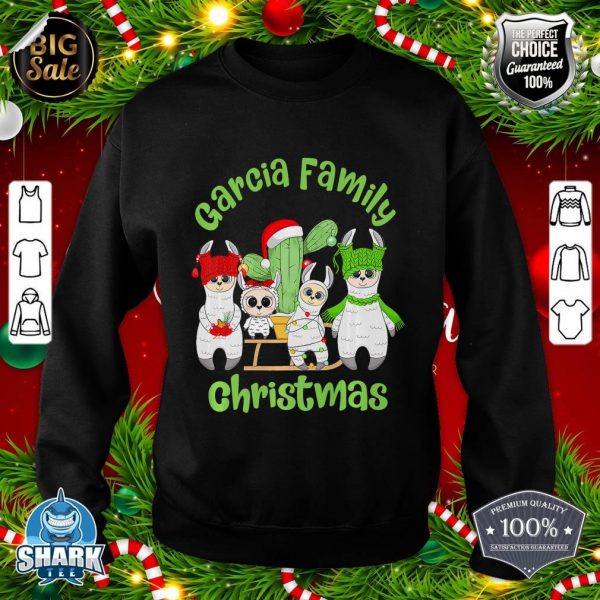Llama Family Men Women And Kids Garcia Family Christmas sweatshirt