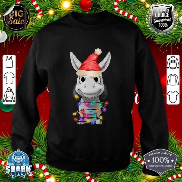 Donkey Christmas Tree Light Tangled Pajama Xmas Graphic sweatshirt