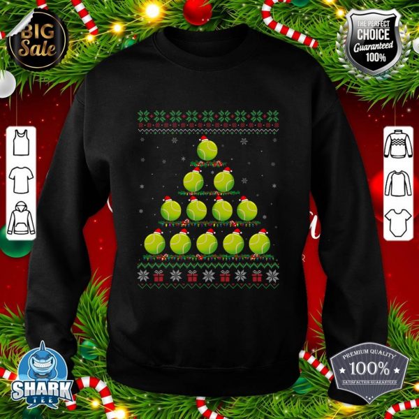 Matching Ugly Christmas Ornament Decor Tennis Balls Tree sweatshirt