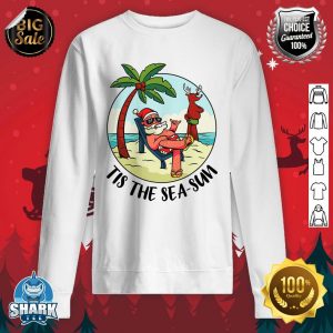 Tis The Sea-Sun Santa Claus Beach Summer Christmas In July sweatshirt