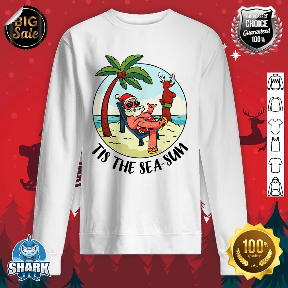 Tis The Sea-Sun Santa Claus Beach Summer Christmas In July sweatshirt