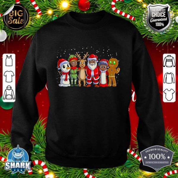 Black Family Christmas Afro African American Santa Xmas sweatshirt