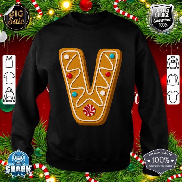 Letter V Cutest Capital Christmas Cookie Alphabet Monogram sweatshirt