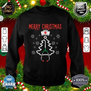 Merry Christmas Xmas Stethoscope Nurse Christmas Scrub Women sweatshirt