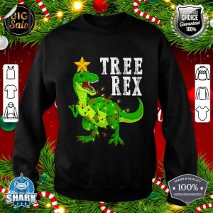 Tree Rex Christmas Light Funny Dinosaur sweatshirt