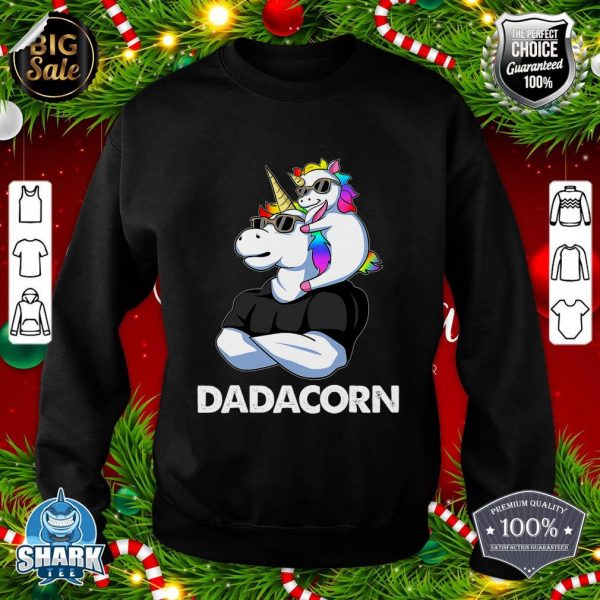 Dadacorn Unicorn Dad and Baby Christmas Papa Father's Day sweatshirt