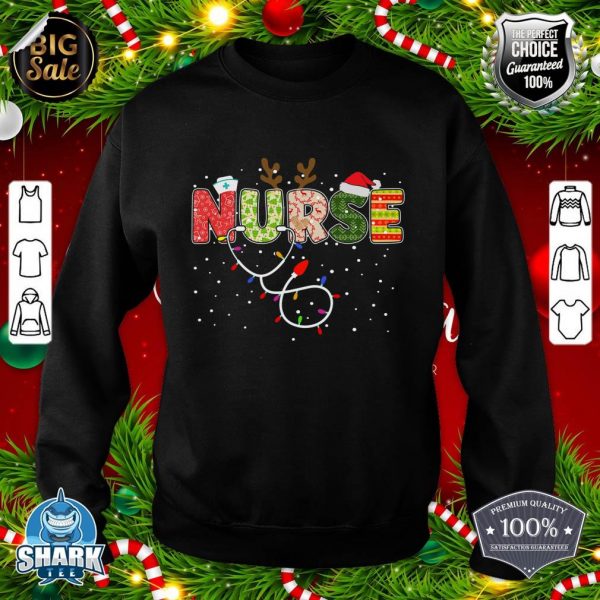 Stethoscope Santa Hat Reindeer Xmas Christmas Nurse sweatshirt