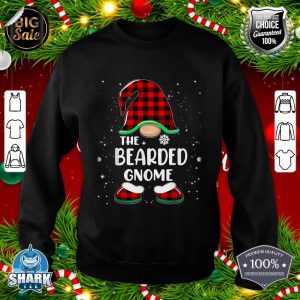 Bearded Gnome Buffalo Plaid Matching Family Christmas Pajama sweatshirt