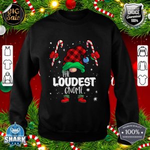 Loudest Gnome Red Buffalo Plaid Matching Family Christmas sweatshirt