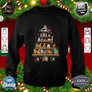 Merry Christmas Tree Shirt Love Reading Books Librarian Nerd sweatshirt