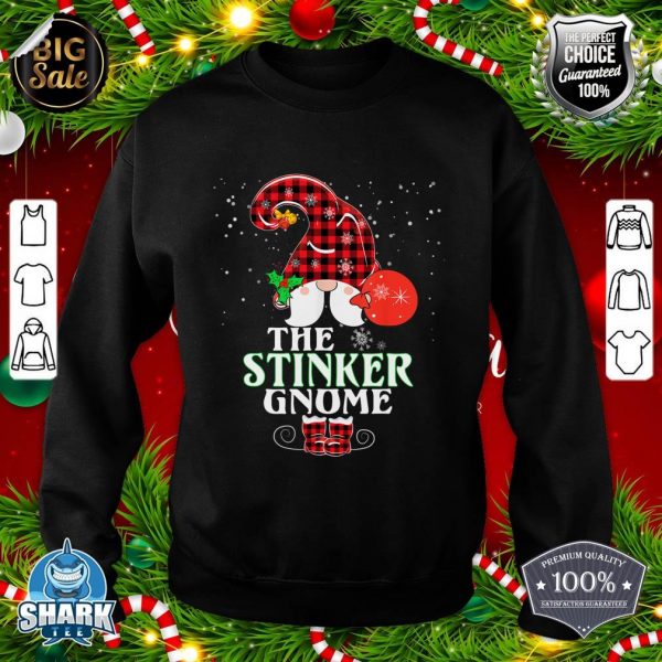 Stinker Gnome Buffalo Plaid Matching Family Christmas Pajama sweatshirt
