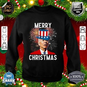 Joe Biden Xmas Merry Christmas For Funny 4th Of July sweatshirt