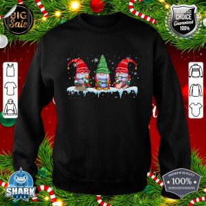 Three Cleaning Gnomes Funny Christmas Lights Gnome Cleaning sweatshirt