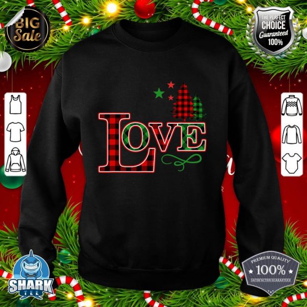 Love Christmas Tree Buffalo Plaid sweatshirt