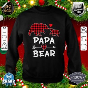 Red Plaid Papa Bear Xmas Funny Family Christmas Pajama Xmas sweatshirt