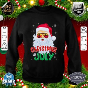Christmas In July Summer Santa Sunglasses Xmas Funny sweatshirt