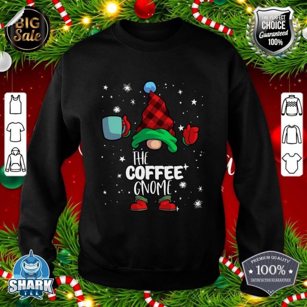 Coffee Gnome Red Buffalo Plaid Matching Family Christmas sweatshirt