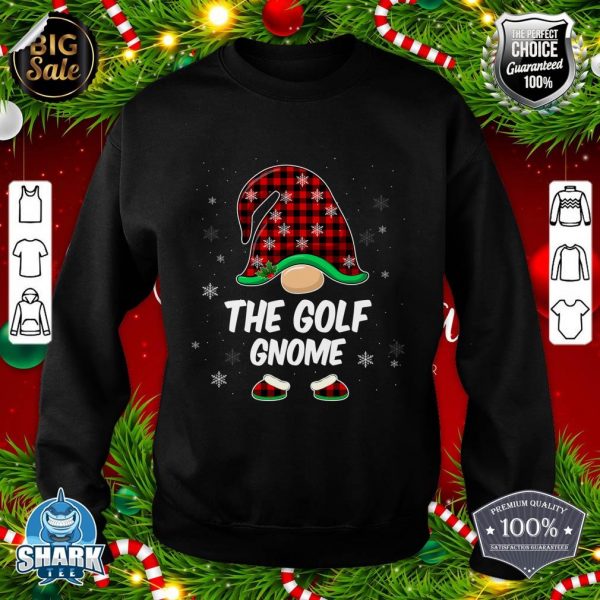 Golf Gnome Buffalo Plaid Matching Family Christmas sweatshirt