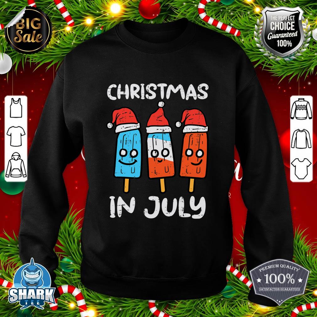 3 Santa Popsicles Christmas In July Cute Summer Xmas Kids sweatshirt