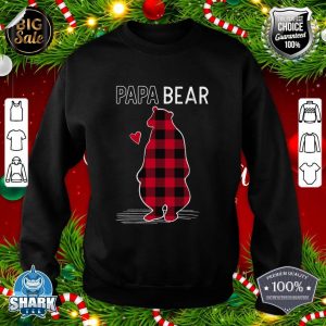 Papa Bear Christmas Pajama Red Buffalo Plaid sweatshirt