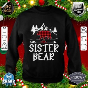 Sister Bear Christmas Pajama Red Plaid Buffalo Matching sweatshirt