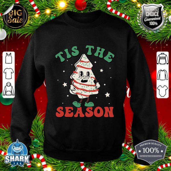 Tis The Season Tree Xmas Retro Christmas Family Boy Girl Kid sweatshirt
