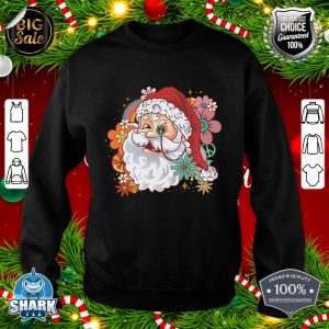 Retro Groovy Peace Love Christmas Hippie Santa Xmas Holiday sweatshirt