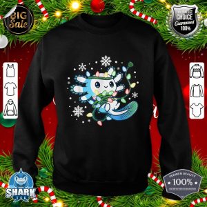 Axolotl Christmas Lights Xmas Tree Kids Girls Boys Pajamas sweatshirt