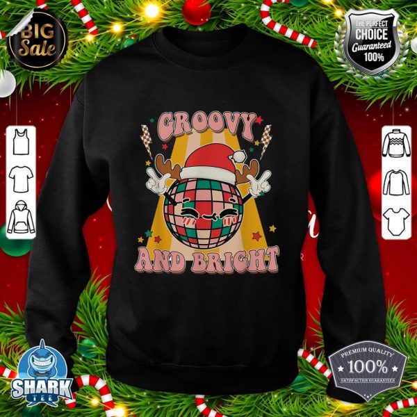 Groovy and Bright Retro Christmas Disco Ball Christmas sweatshirt