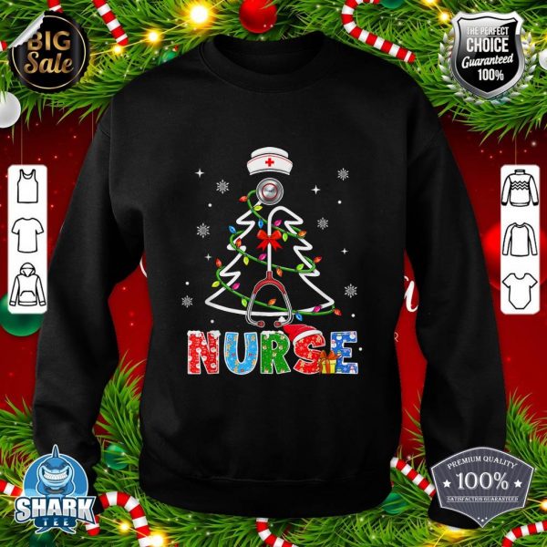 Nurse Christmas Tree Stethoscope RN LPN Scrub Nursing X Mas sweatshirt