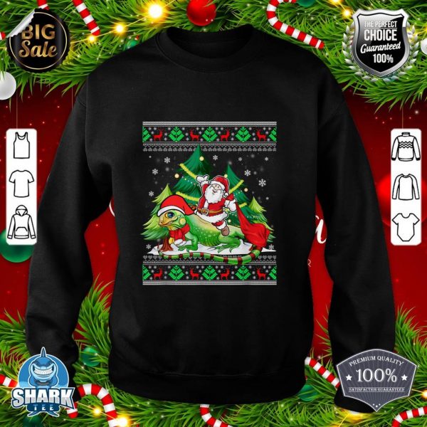 Ugly Iguana Xmas Santa Riding Iguana Christmas sweatshirt