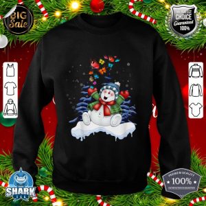 Funny Christmas Snowman With Butterfly Xmas Tree sweatshirt