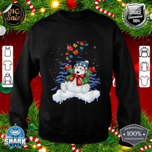 Nice Funny Christmas Snowman With Butterfly Xmas Tree sweatshirt