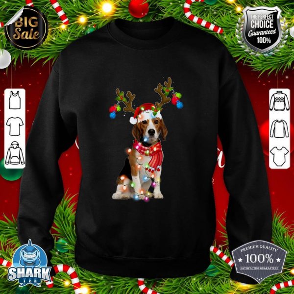 Cute Beagle Christmas Lights Reindeer Pajamas Xmas Holiday sweatshirt