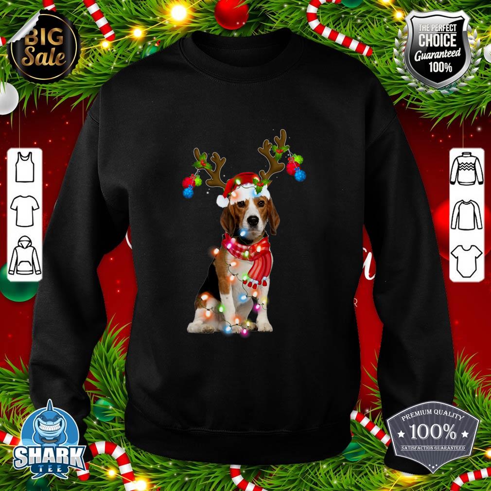 Cute Beagle Christmas Lights Reindeer Pajamas Xmas Holiday sweatshirt