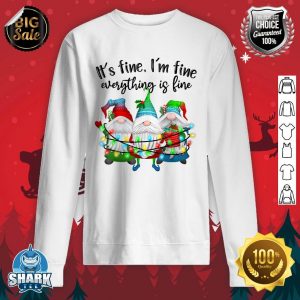 I'm Fine Everything Is Fine Gnome Christmas Lights Funny sweatshirt
