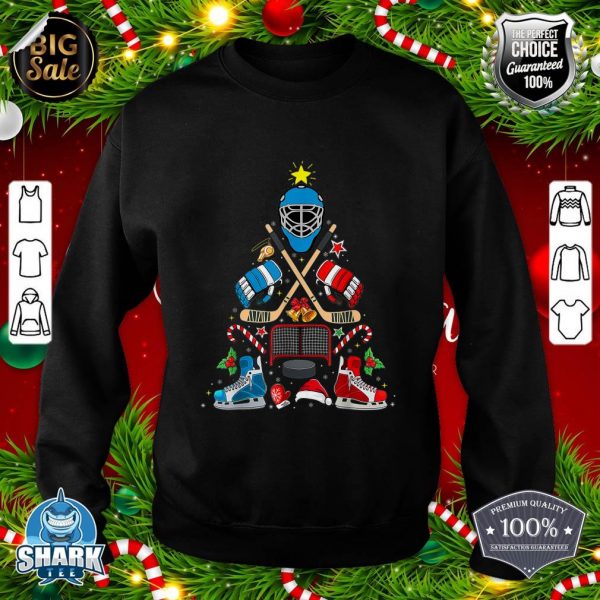 Ice Hockey Christmas Ornament Tree Funny Xmas Boys Kids Girl sweatshirt