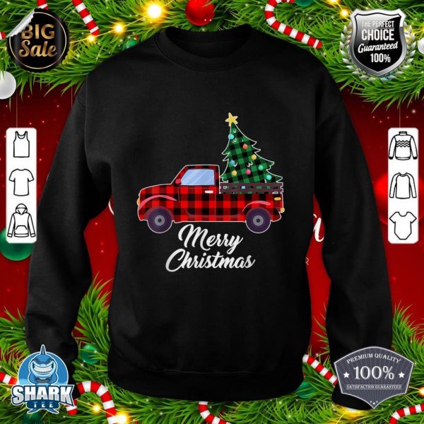 Merry Christmas Buffalo Truck Tree Red Plaid For Men Women sweatshirt