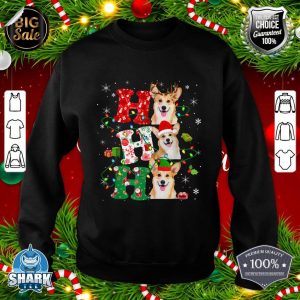 Ho3 Christmas Lights Santa Elf Reindeer Corgi sweatshirt