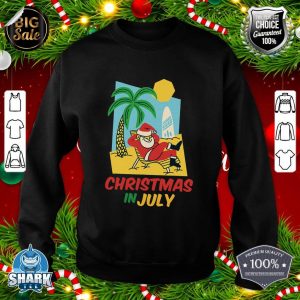 Funny Christmas in July Shirt Summer Santa Beach Xmas sweatshirt