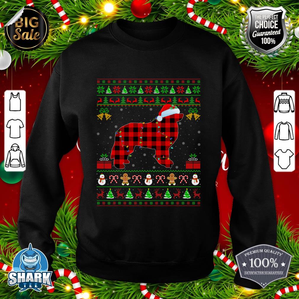 Matching Buffalo Plaid Ugly Great Pyrenees Dog Christmas sweatshirt