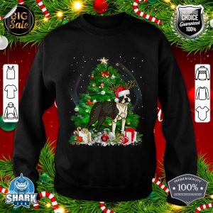 Funny Boston Terrier Christmas Tree Light Pajama Dog Xmas sweatshirt